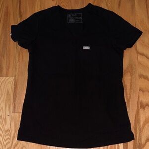 Figs Women's Black V-Neck Scrub Top